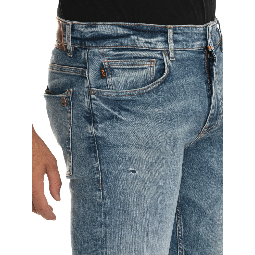 Boss Slim-Fit 5-Pocket Jeans met Uitsparingen Blue Heren