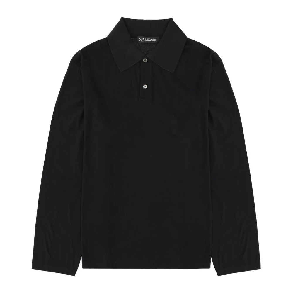 Our Legacy Men's Black Rugby Longsleeve - Polo Shirts - L - Tops