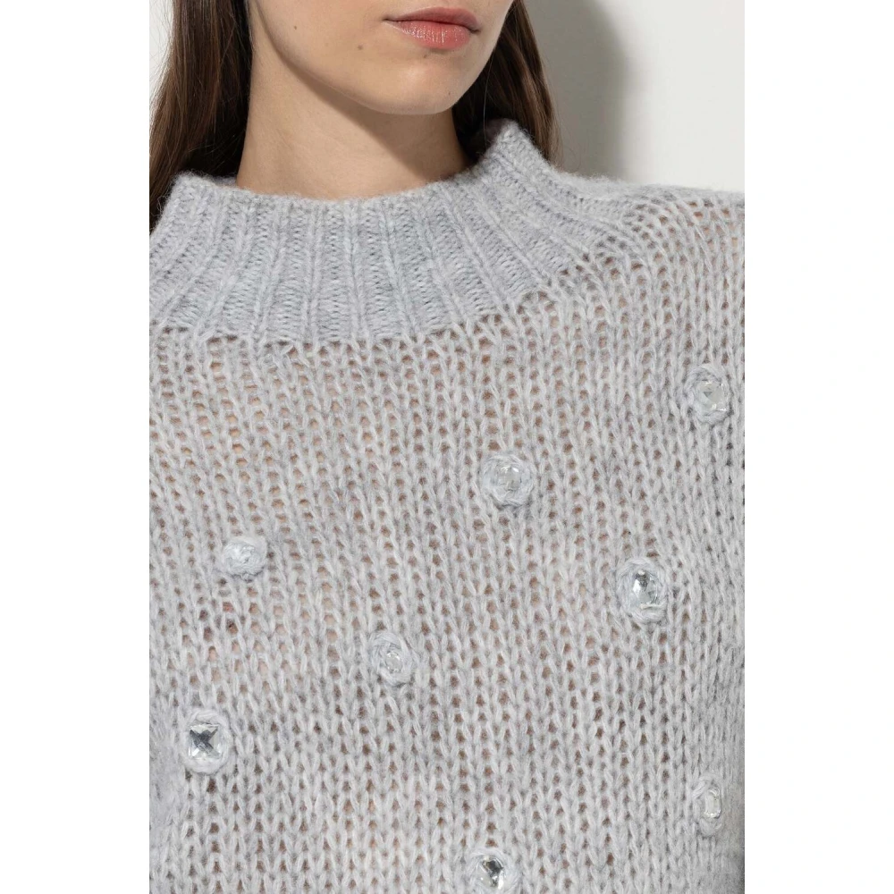 LUISA CERANO Gebreide trui met strass-details Gray Dames