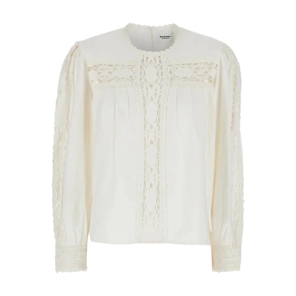 Isabel Marant Étoile Elegante Blouse met Kantdetail en Knoopsluiting White Dames