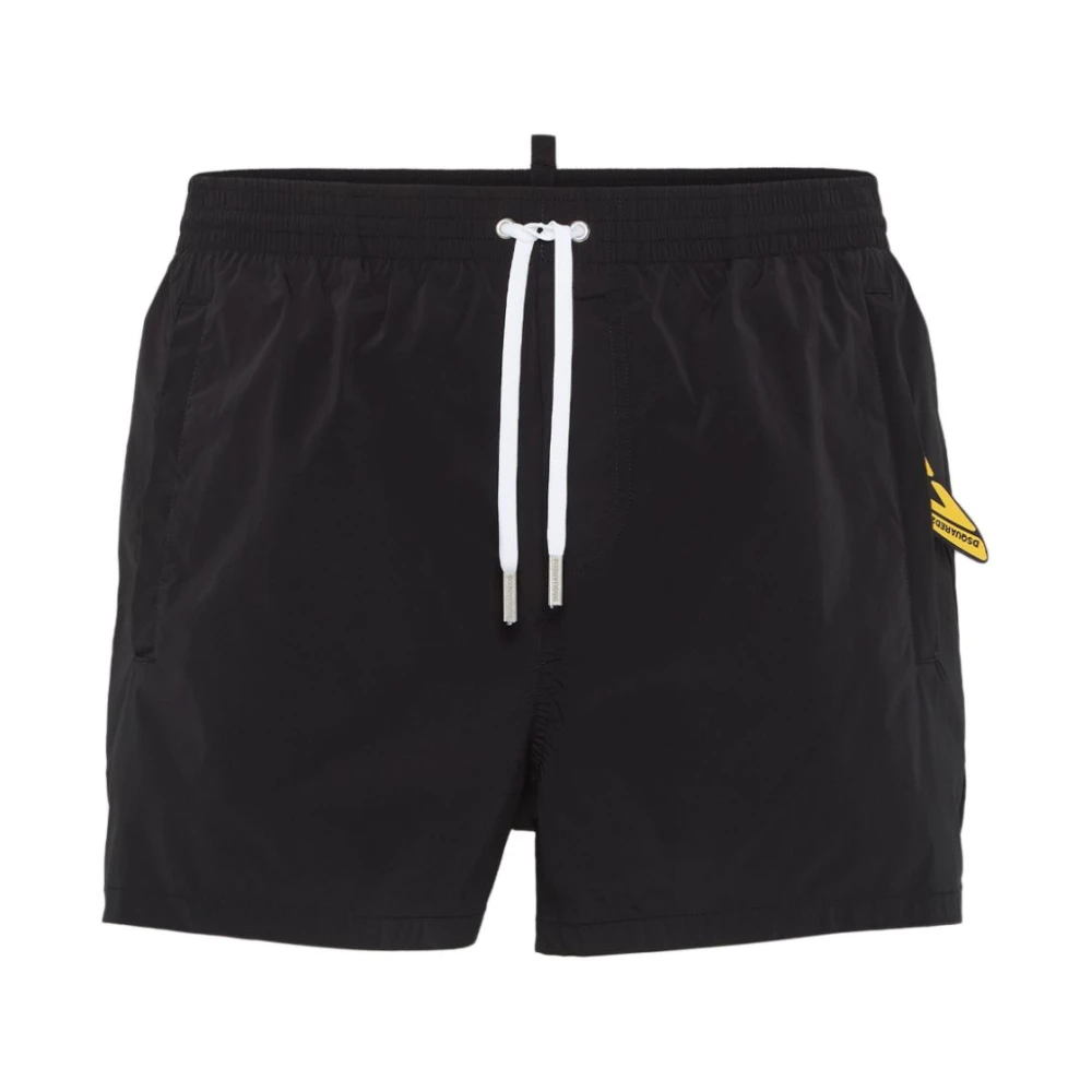 Dsquared2 Men's Black Beachwear, Xl, Sea Clothing Stylish Fashion