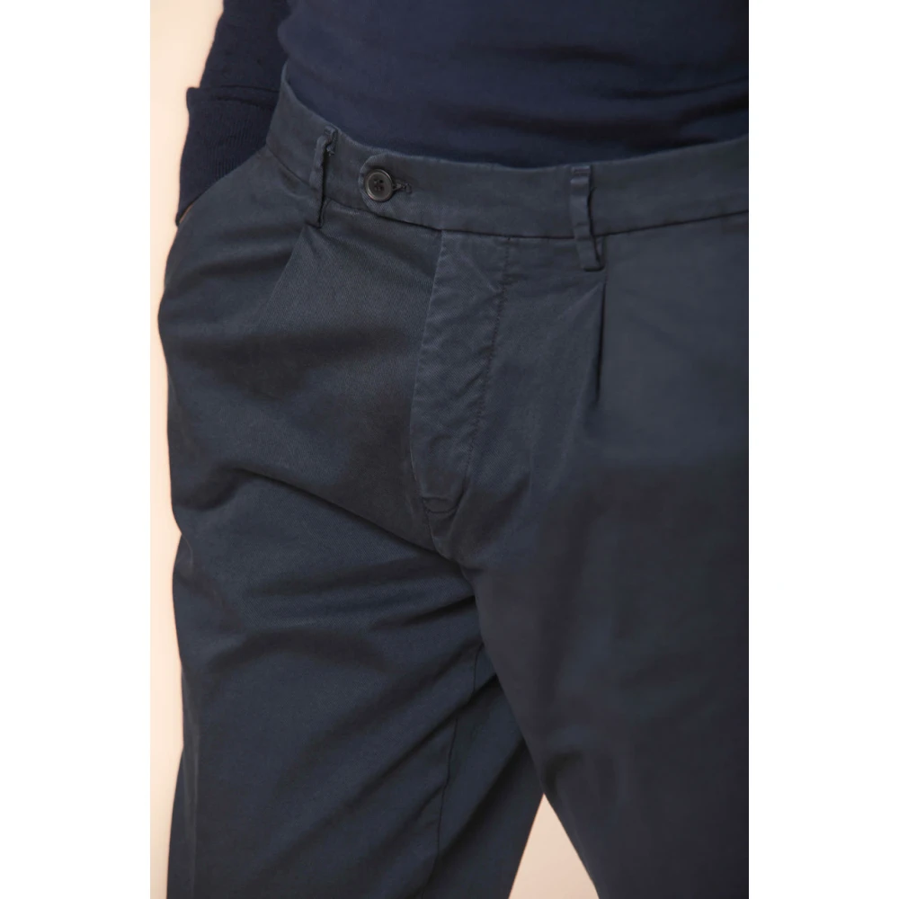 Mason's Diagonale Print Relaxte Fit Chino Broek Blue Heren