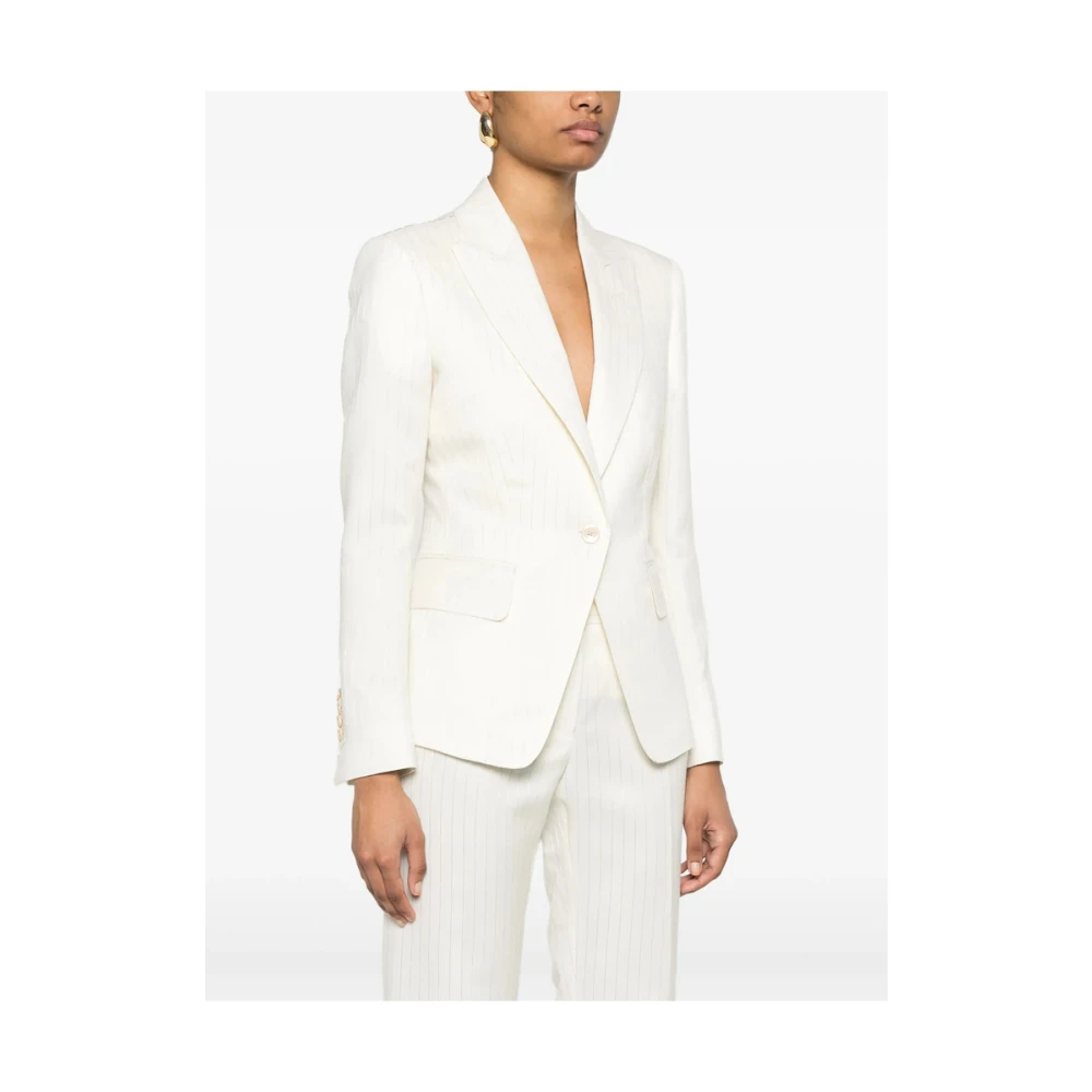 Tom Ford Beige knoopsluiting buitenkleding met zakken Beige Dames