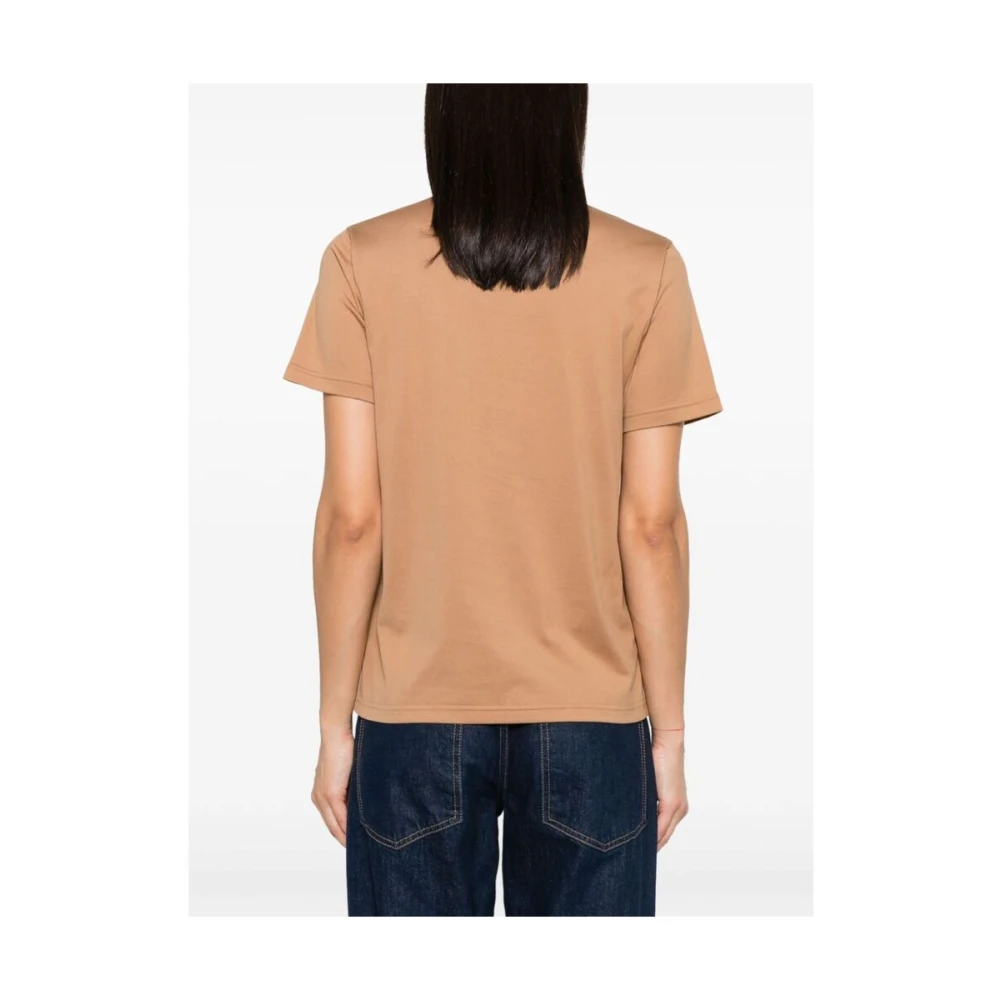 Burberry Karamelbruin Katoenen Logo Print T-shirt Brown Dames