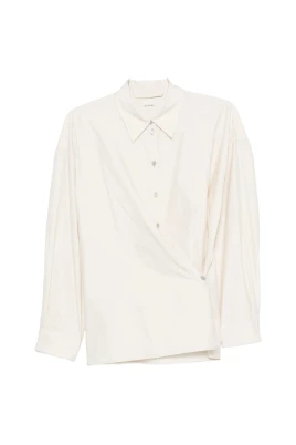 Straight Collar Twisted Shirt
