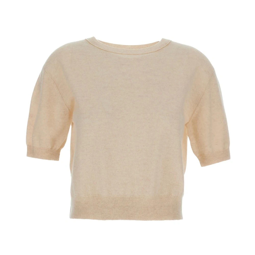 Lisa Yang Women's Beige Round-Neck Knitwear, Xs, Round-Neck Knitwear