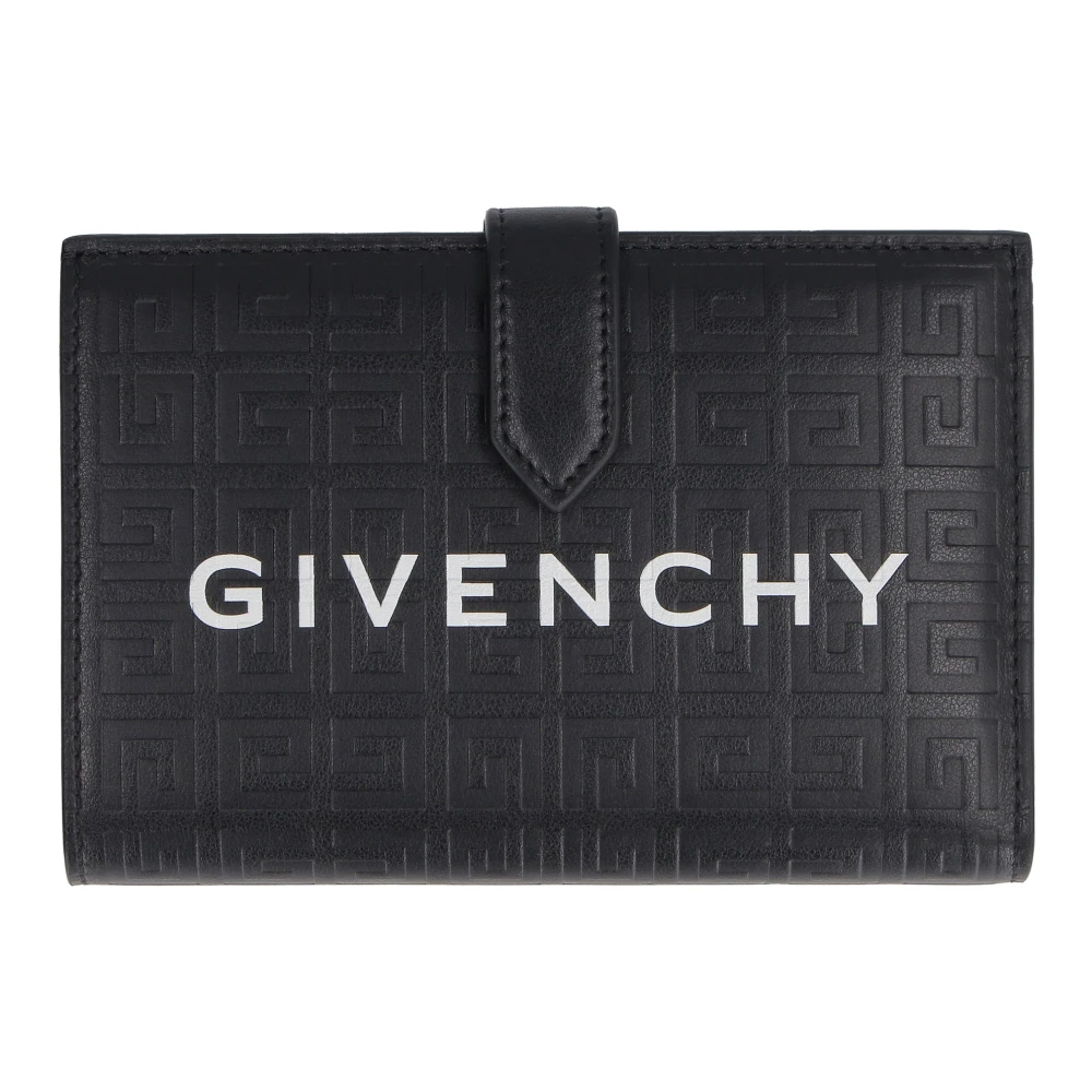 Givenchy Logo leren portemonnee met drukknoopsluiting Black Dames