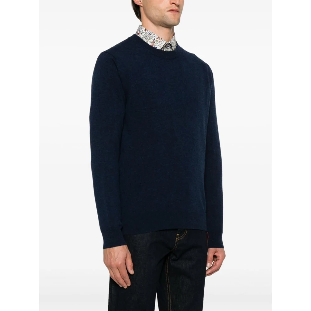 PS By Paul Smith Navy Blue Cashmere Crewneck Sweater Blue Heren