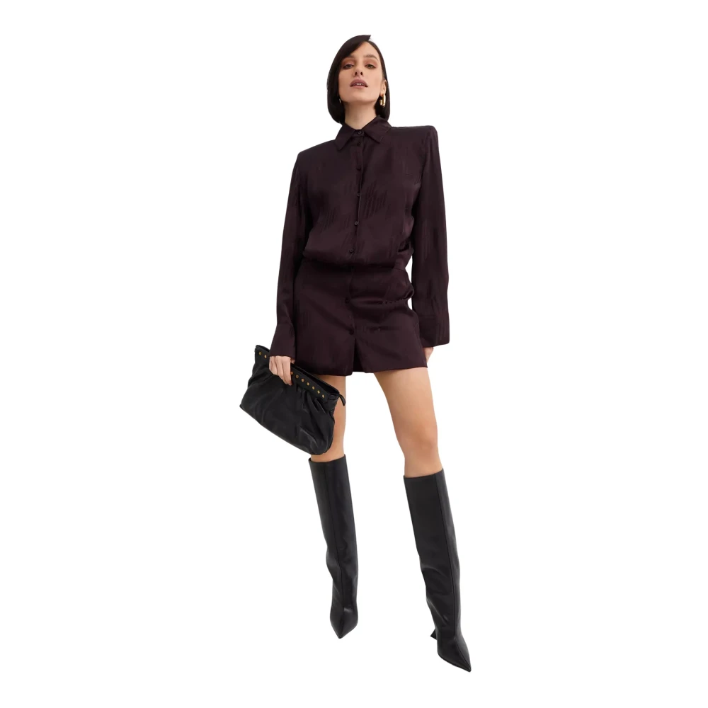 The Attico Women's Brown Shirt Dresses, M, Margot Dress