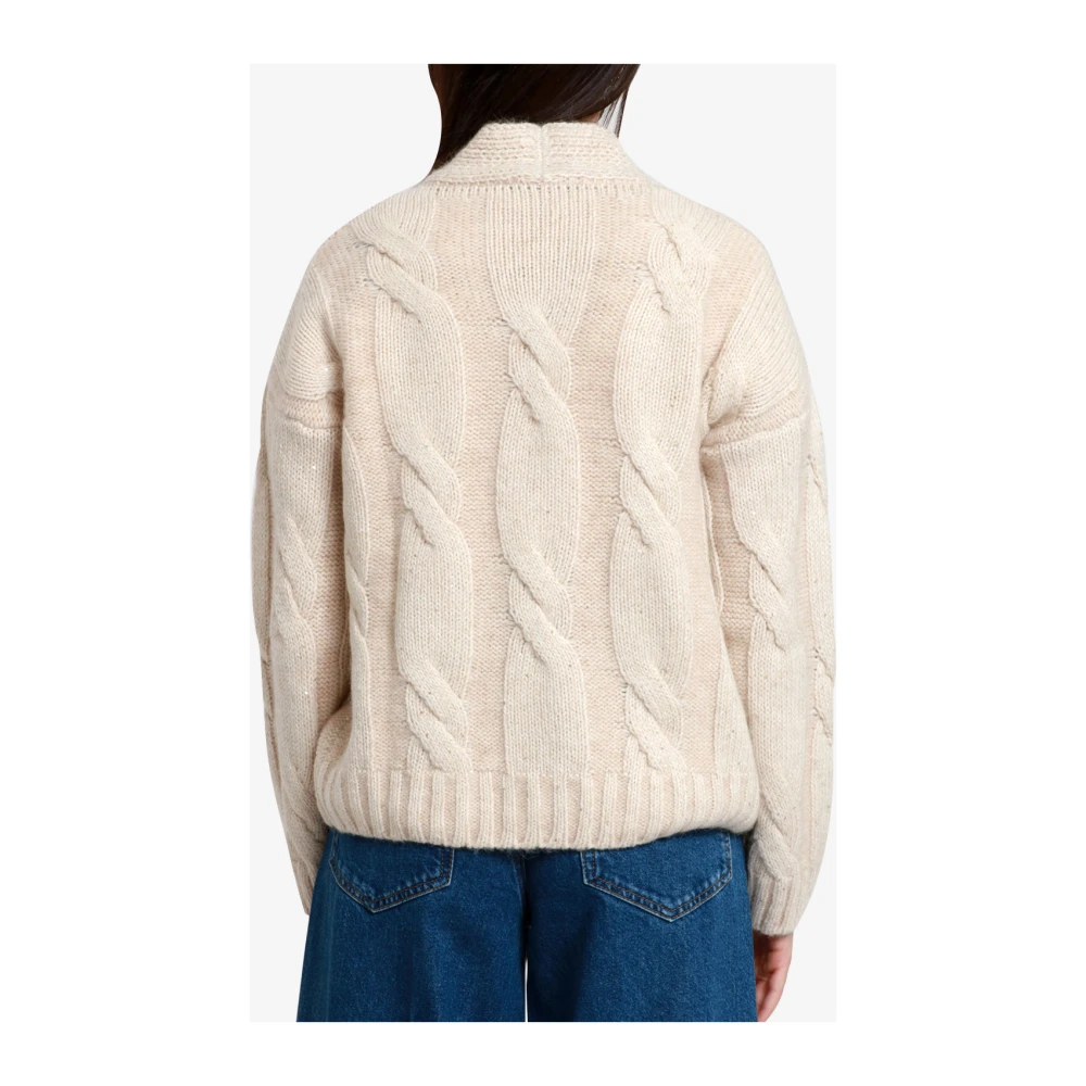 Gran Sasso Alpaca Cashmere V-Neck Sweater Beige Dames