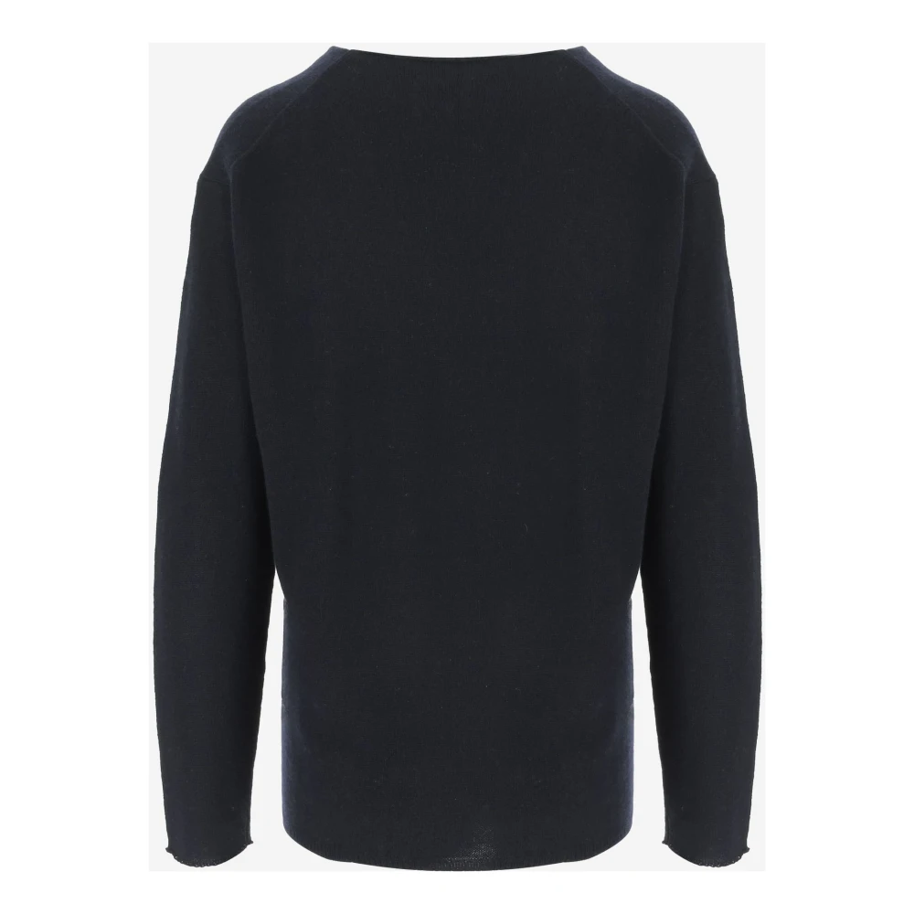 allude Zwarte Kasjmier V-hals Pullover Black Dames