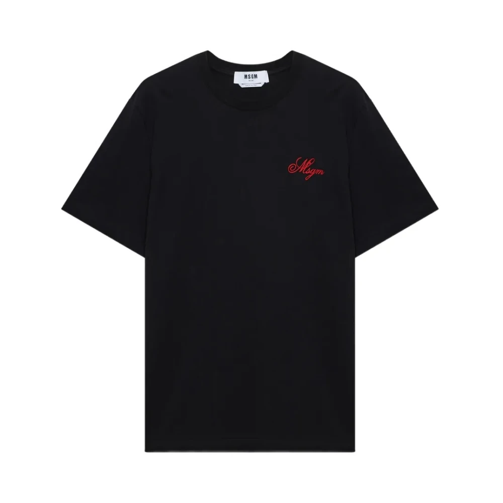 Msgm Men's Black T-Shirt - T-Shirts - S - Tops
