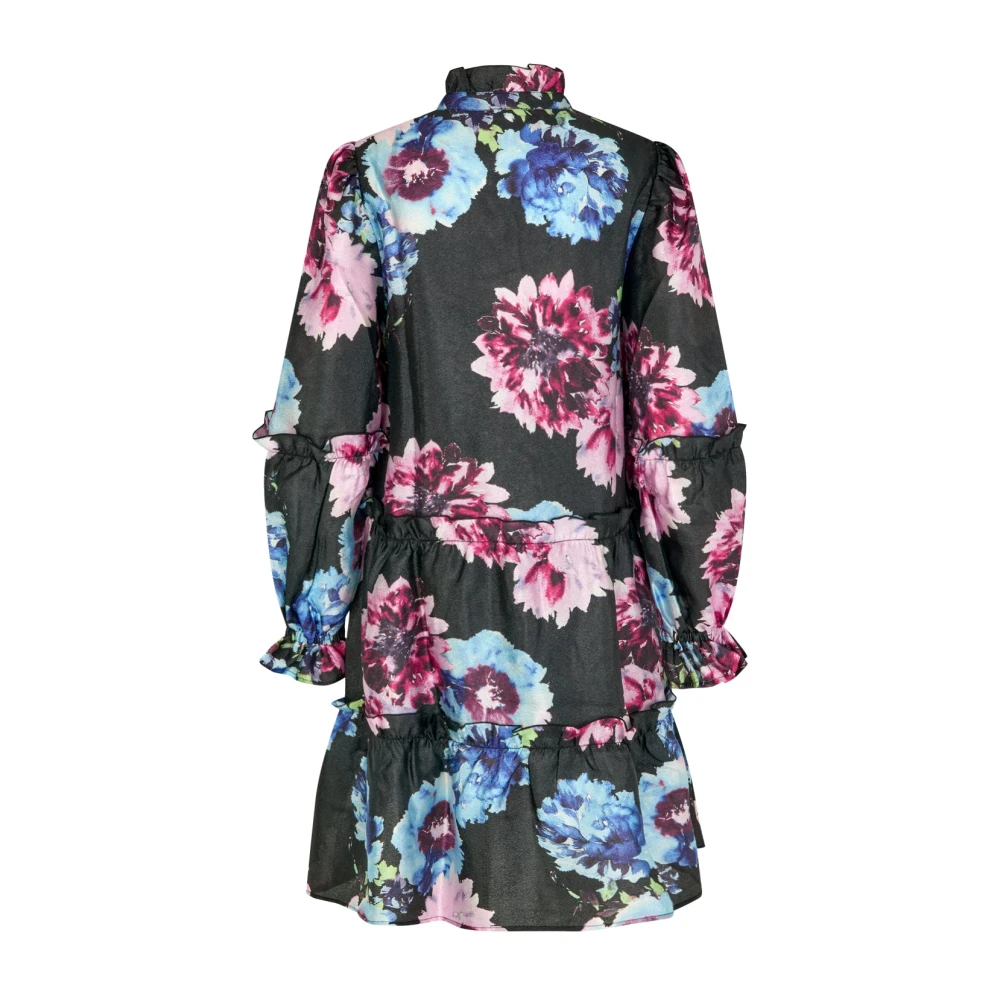 Cras Bloemen Pofmouw Jurk Multicolor Dames