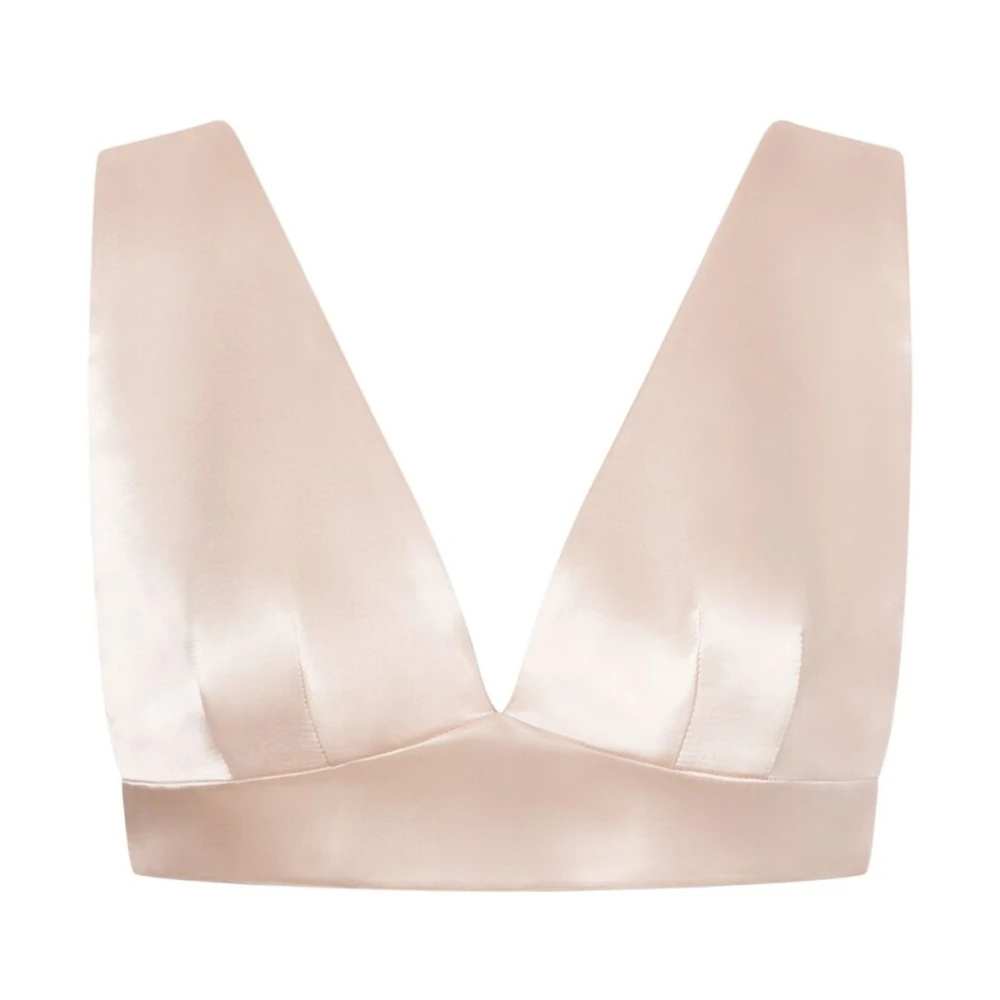 Philosophy Di Lorenzo Serafini Vrouw Roze Tops Dames, M, Mouwloze V-Hals Crop Top
