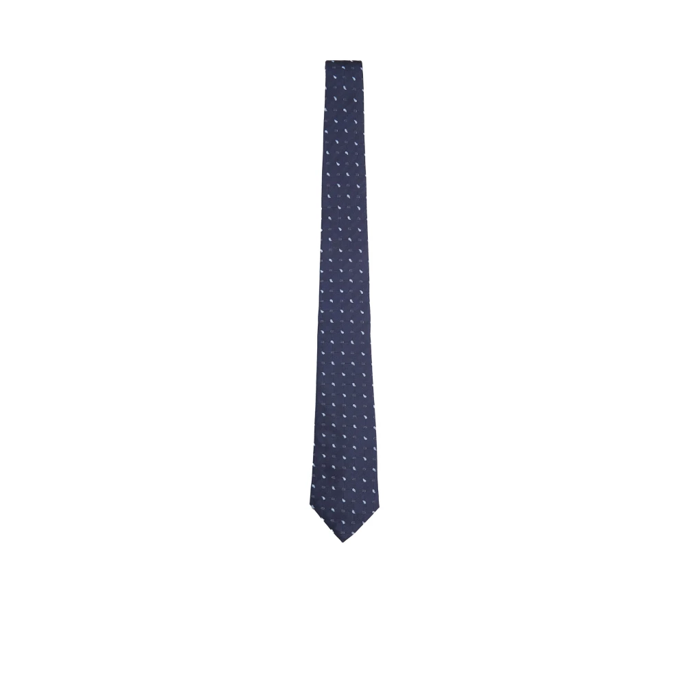 ETRO Blauwe Jacquard Zijden Sjaal Blue Heren