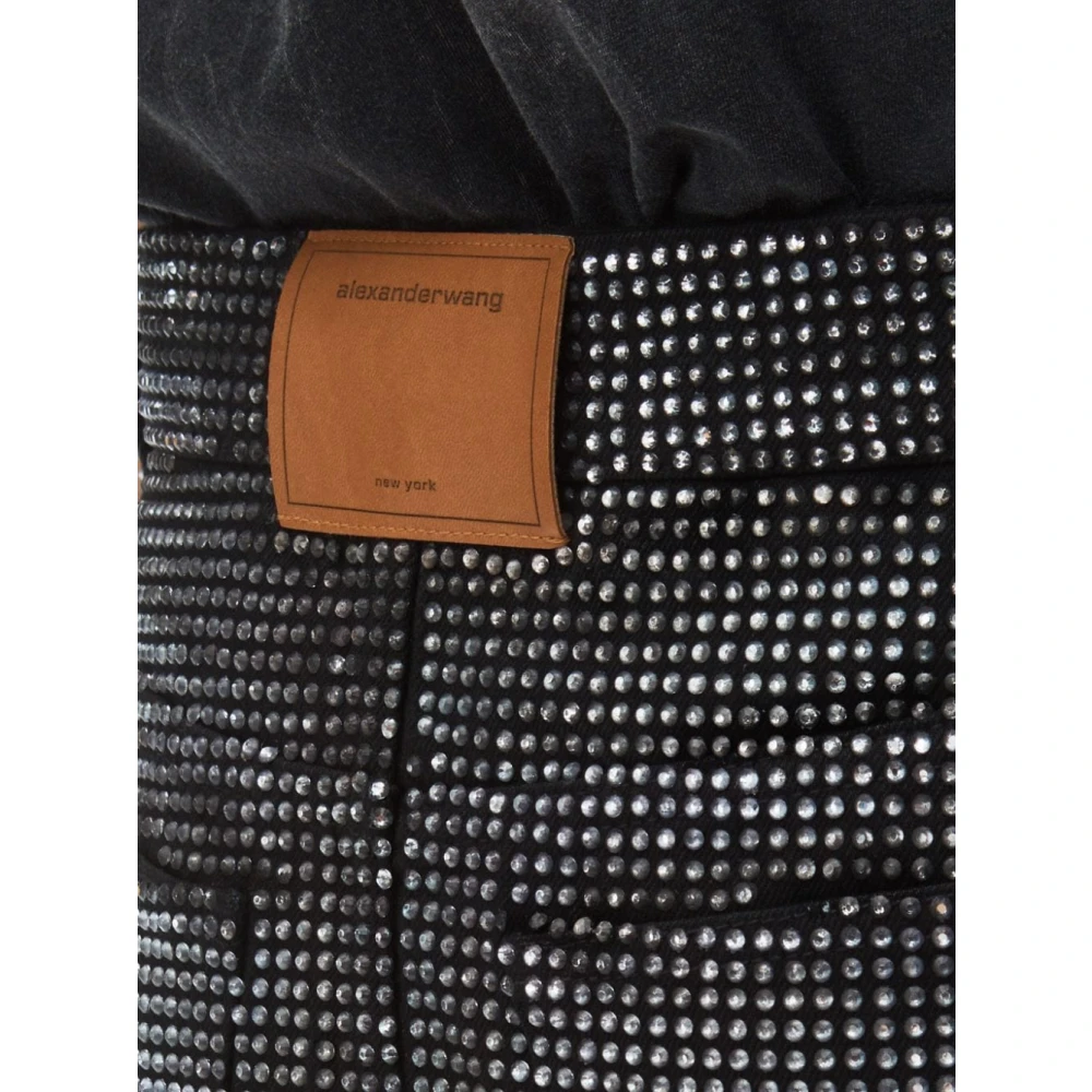 alexander wang Kristal Distressed Mini Rok Black Dames