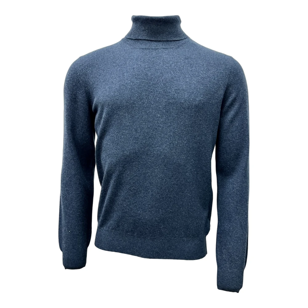 Gran Sasso Merino Cashmere Coltrui Atlantisch Blauw Blue Heren