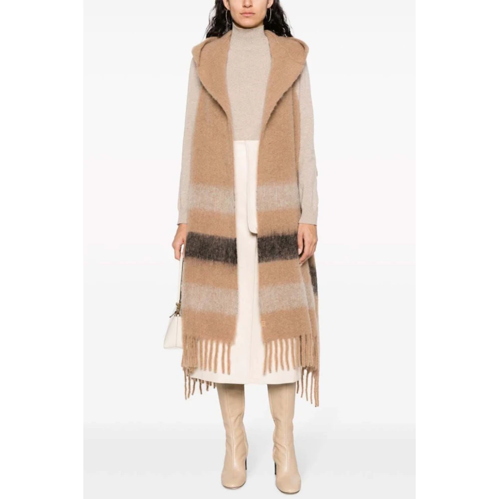 Woolrich Wollen jas met capuchon Beige Dames