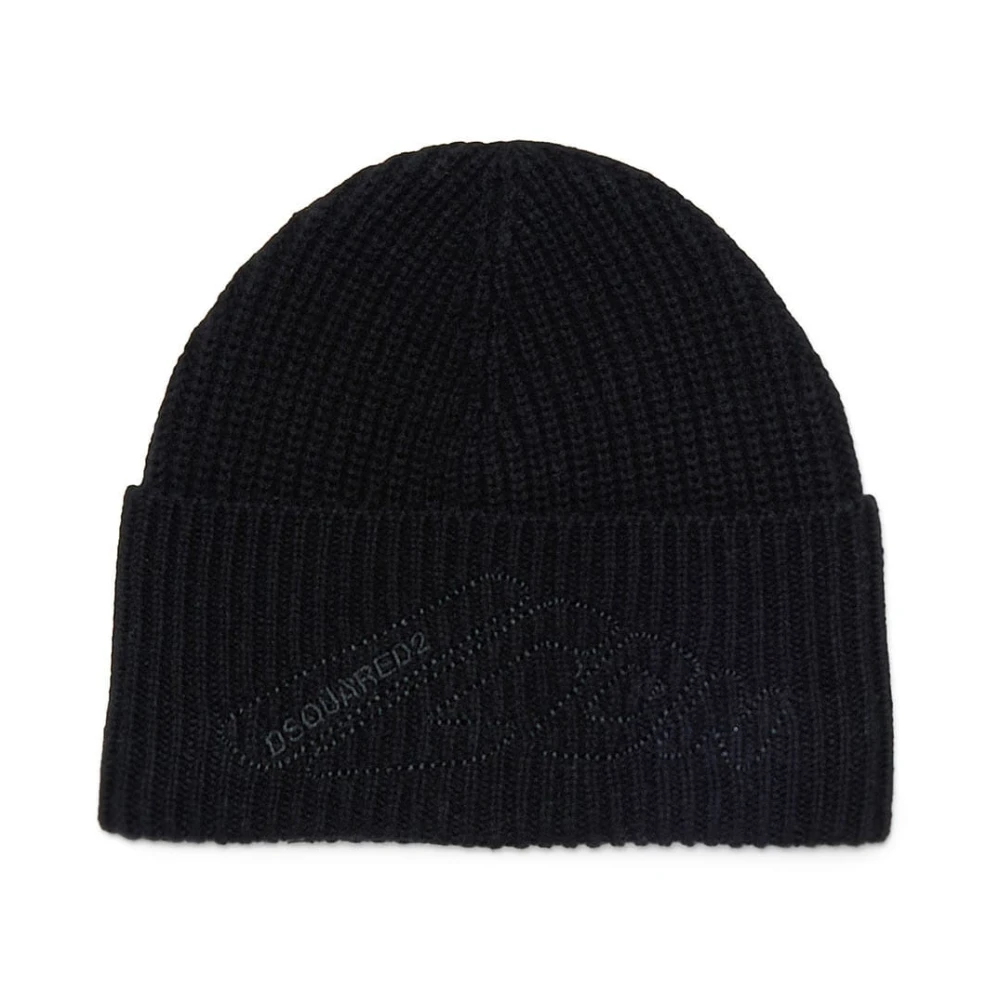 Dsquared2 Boys Black Mixed Wool Hat - Hats & Caps - One Size - Kids