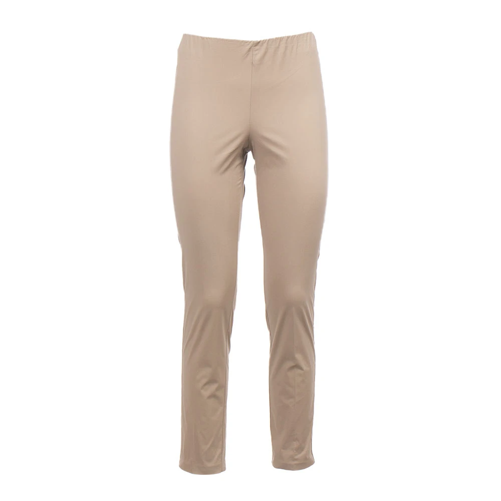 Le Tricot Perugia Katoenen broek met elastische taille Beige Dames