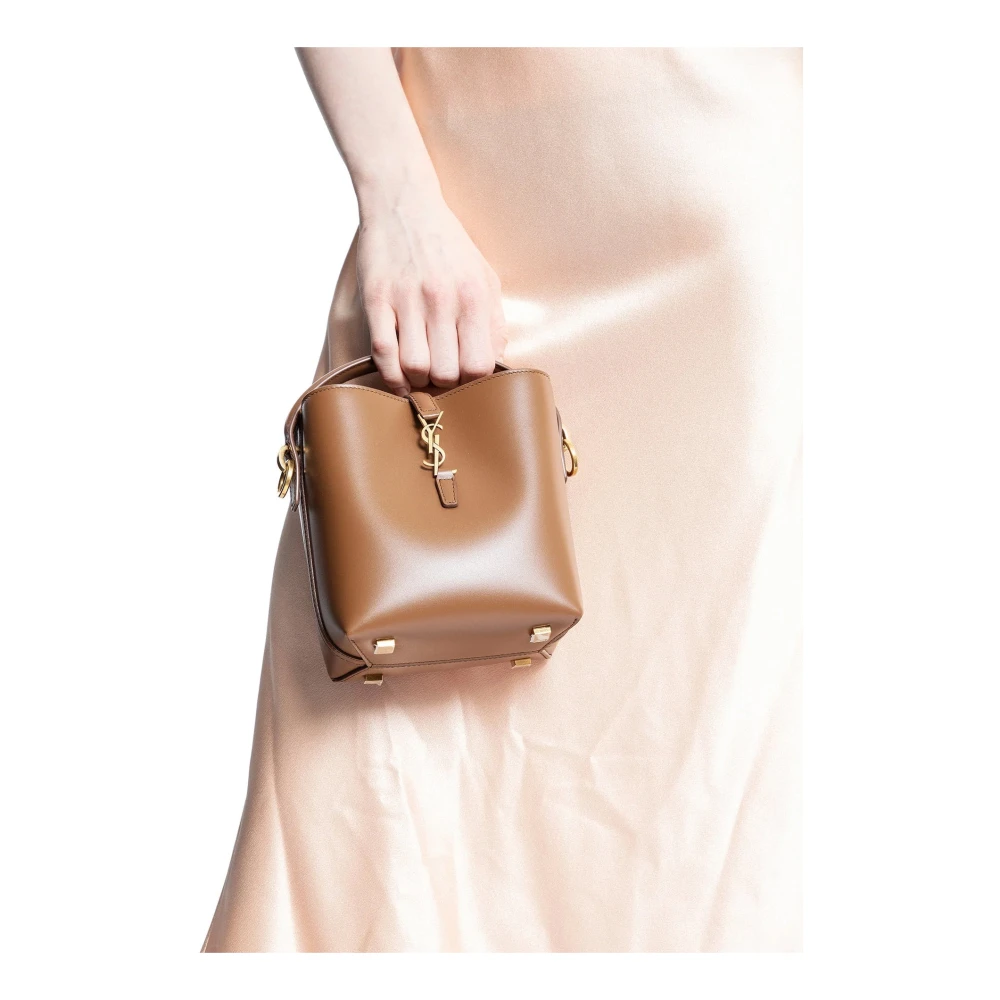 Saint Laurent Mini Schoudertas met Cassandre-sluiting Brown Dames