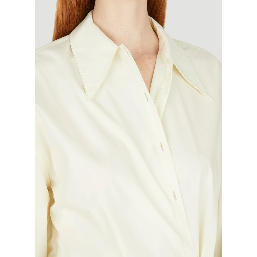 Lemaire Gedraaide Poplin Overhemd Yellow Dames