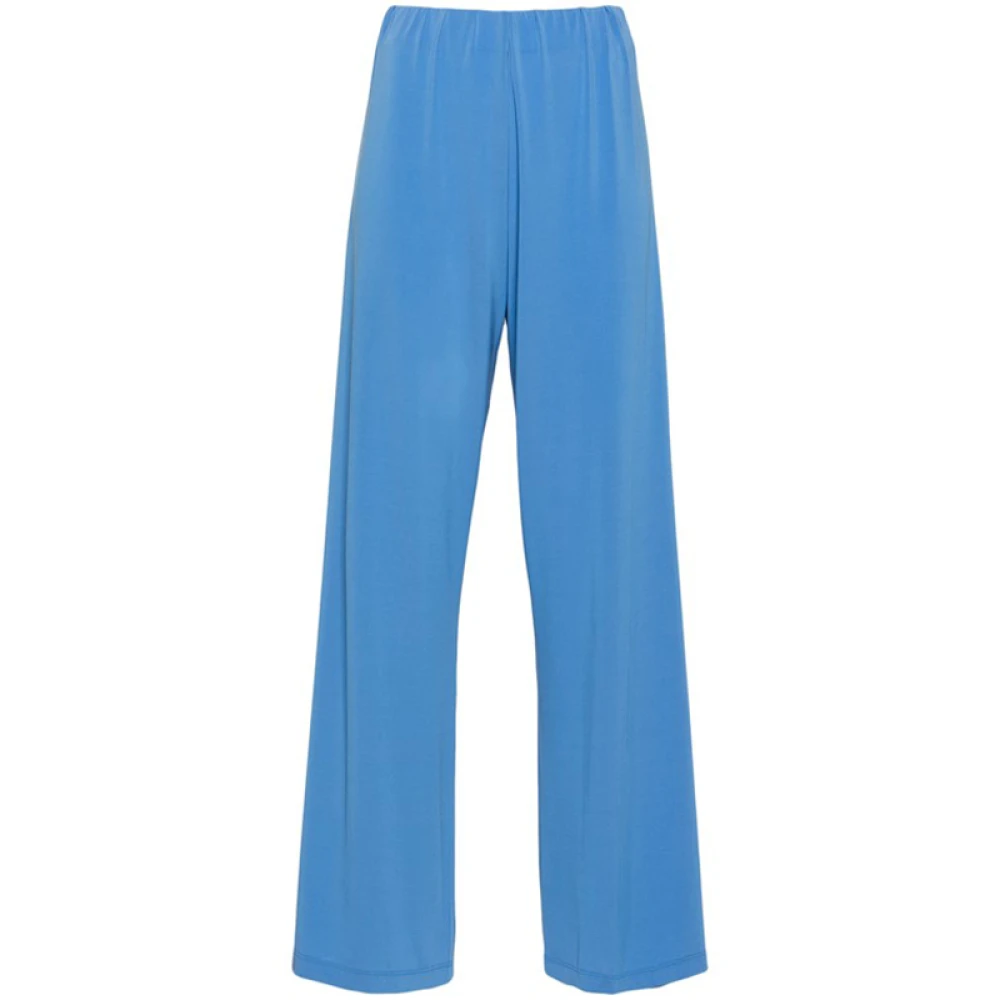Le Tricot Perugia Blauwe Jersey Straight Broek Blue Dames