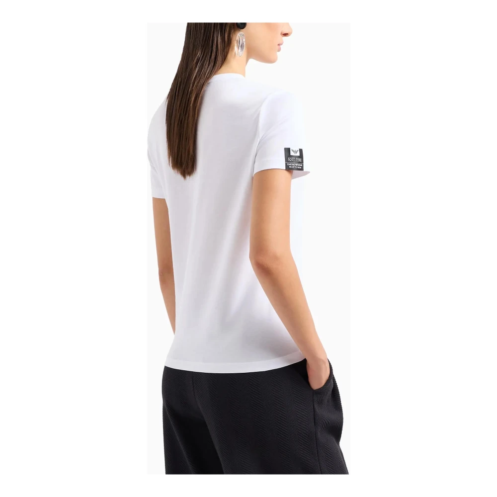Emporio Armani Stijlvolle T-shirts en Polos met Digitale Print White Dames
