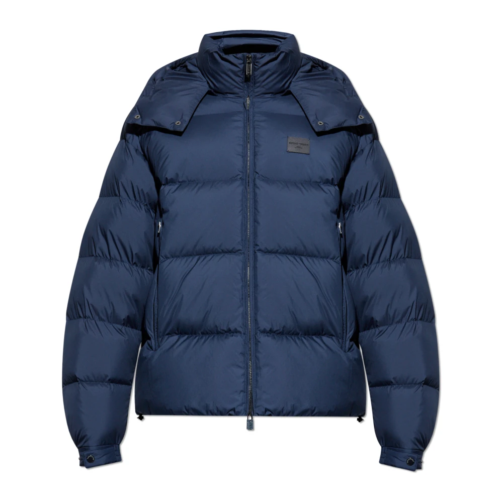 Emporio Armani Homme Bleu Vestes, Taille: M Doudoune Avec Capuche Amovible