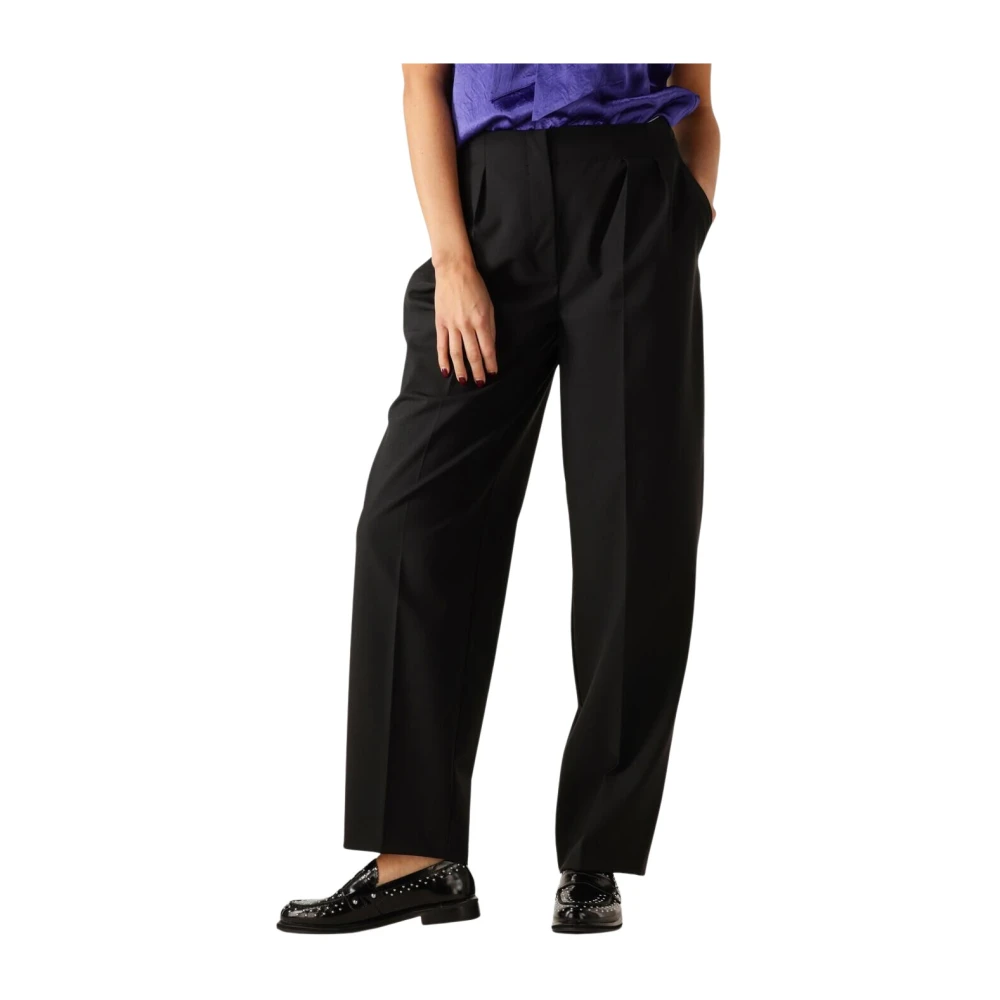 Selected Femme High Waist Barrel Pant Black Dames