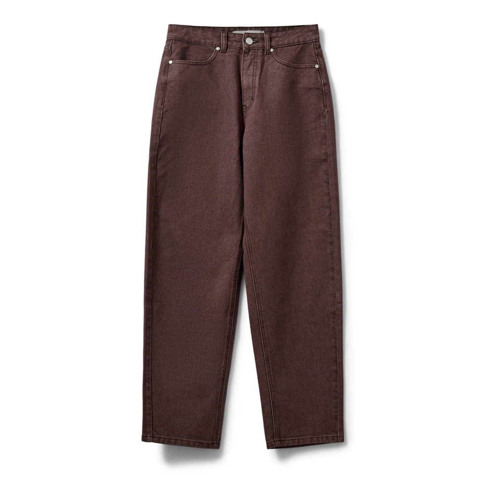 Sofie Schnoor Brown Loose Fit Jeans, Female, S, Burgundy Jeans 4067 - Stylish Model