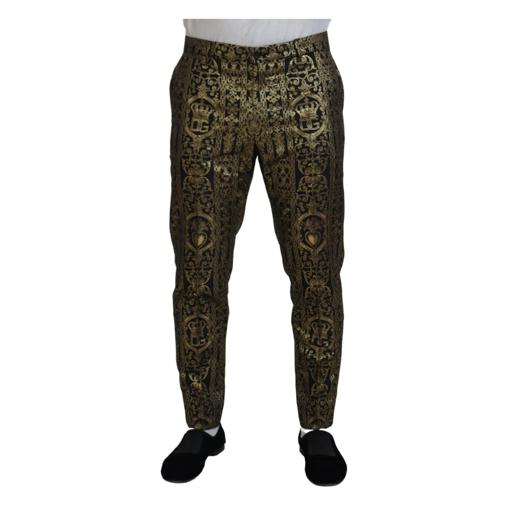 Dolce & Gabbana Men's Elegant Jacquard Evening Pants