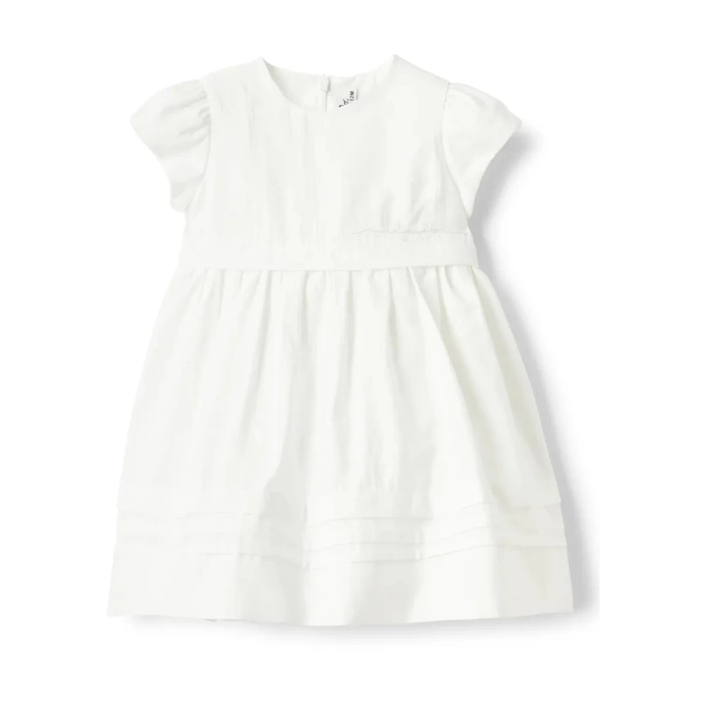 Il Gufo Girls White Dresses, 6 M, Short Sleeve Dress For