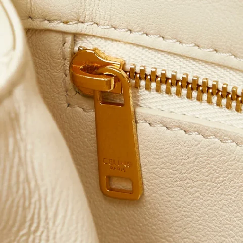 Celine Vintage Pre-owned Leather shoulder-bags White Dames