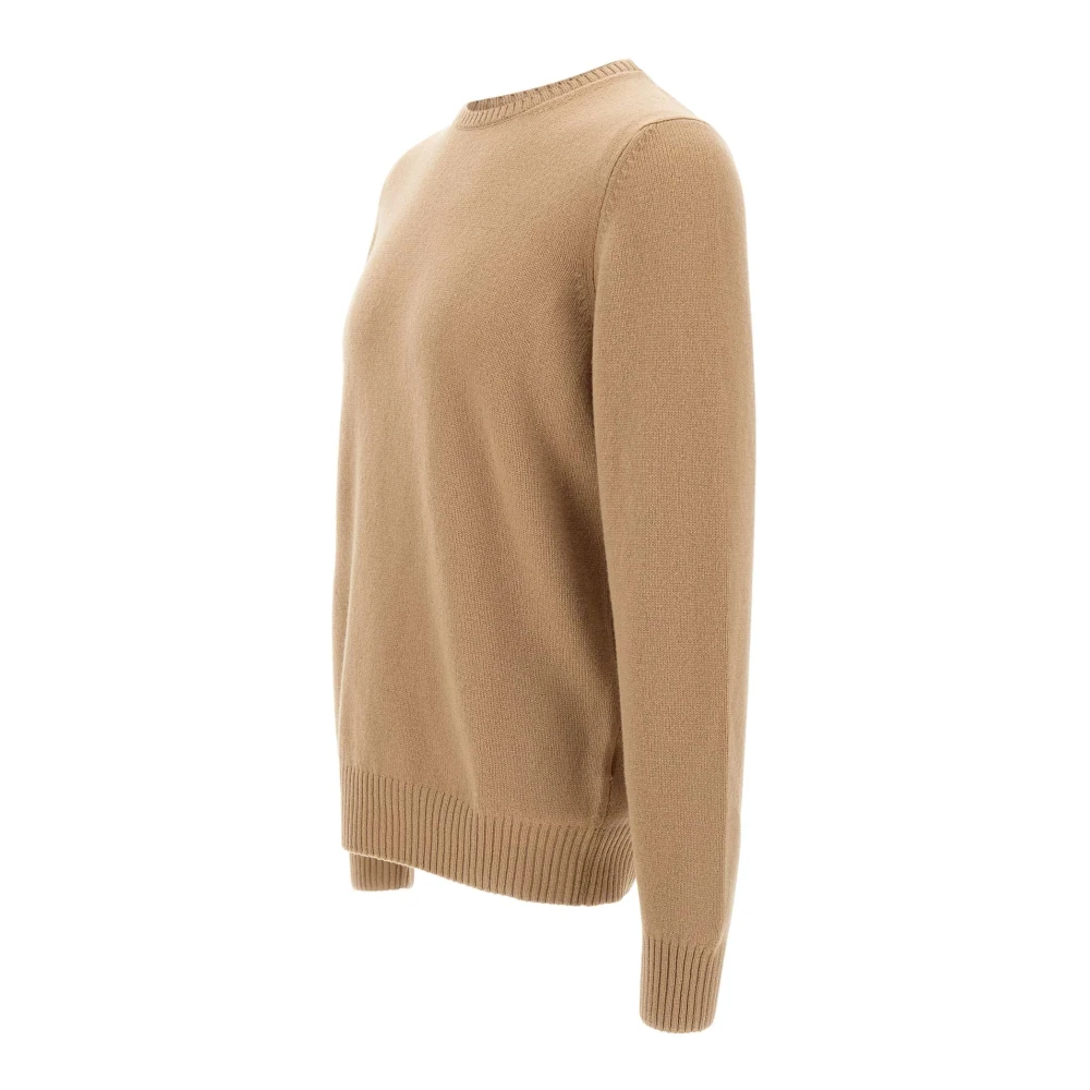 Gran Sasso Kameelwol Crew Neck Sweater Beige Heren