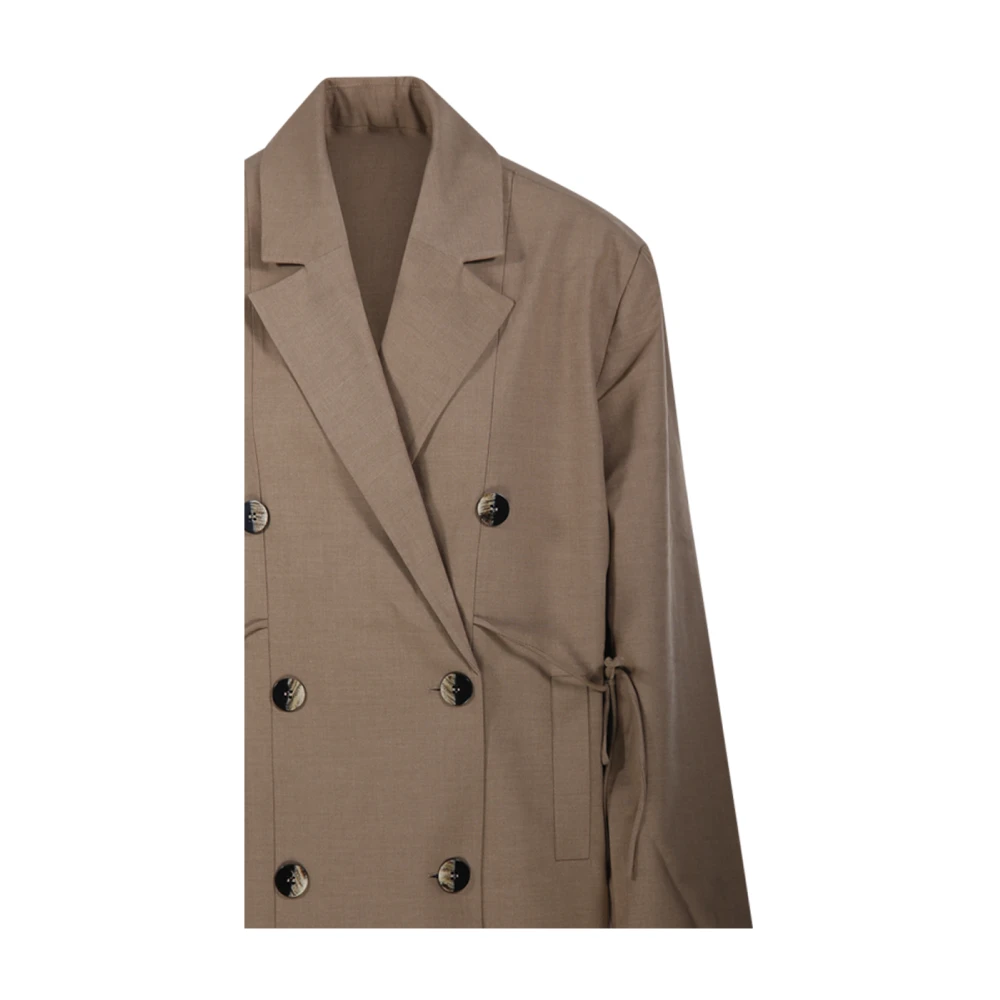 Ganni Melange Oversized Blazer met Tiger's Eye Brown Dames