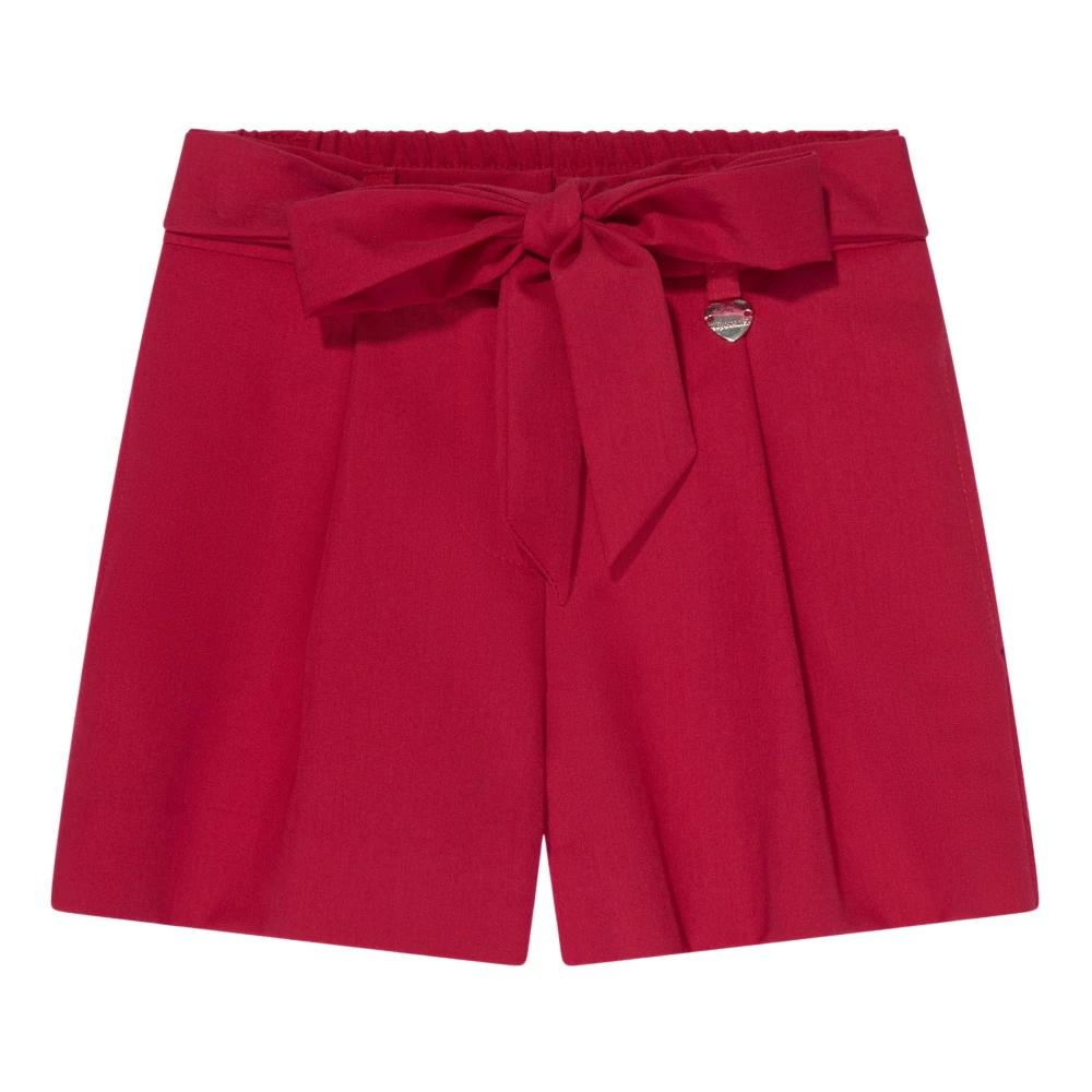 Monnalisa Girls Red Shorts, 10 Y, Festive Sash Belt Shorts