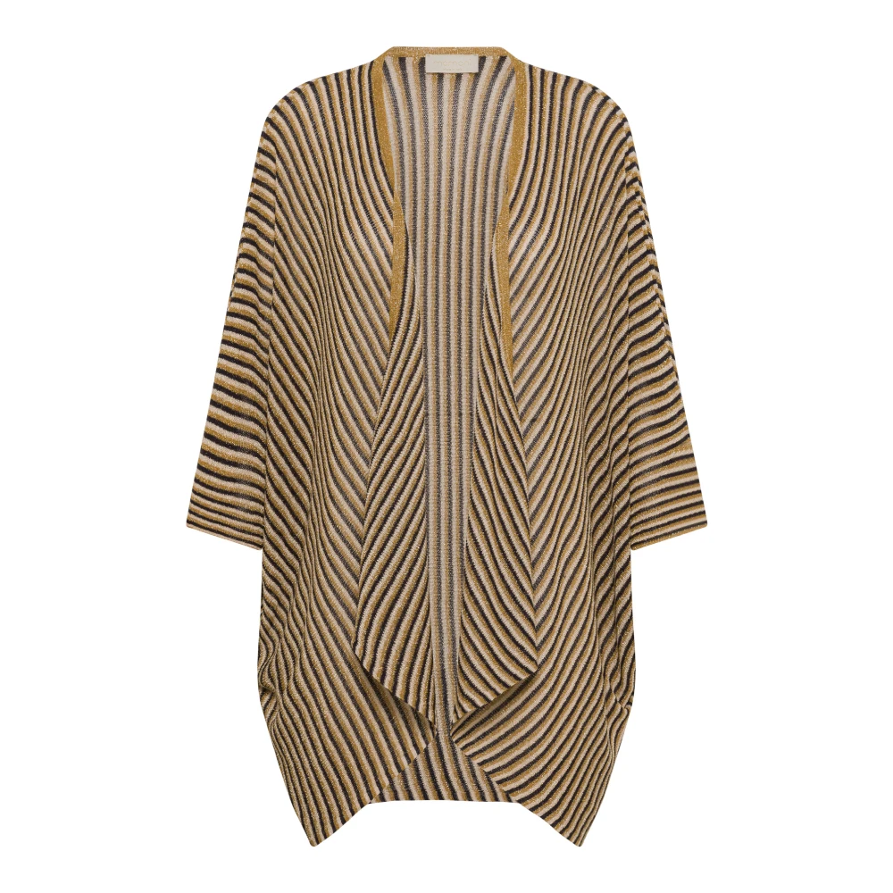 Momoni Geribbelde Gebreide Cape met Alpaca Wol Multicolor Dames