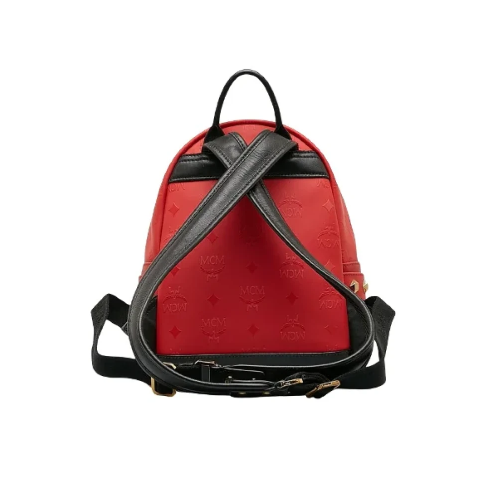 MCM Pre-owned Cotton backpacks Red Dames