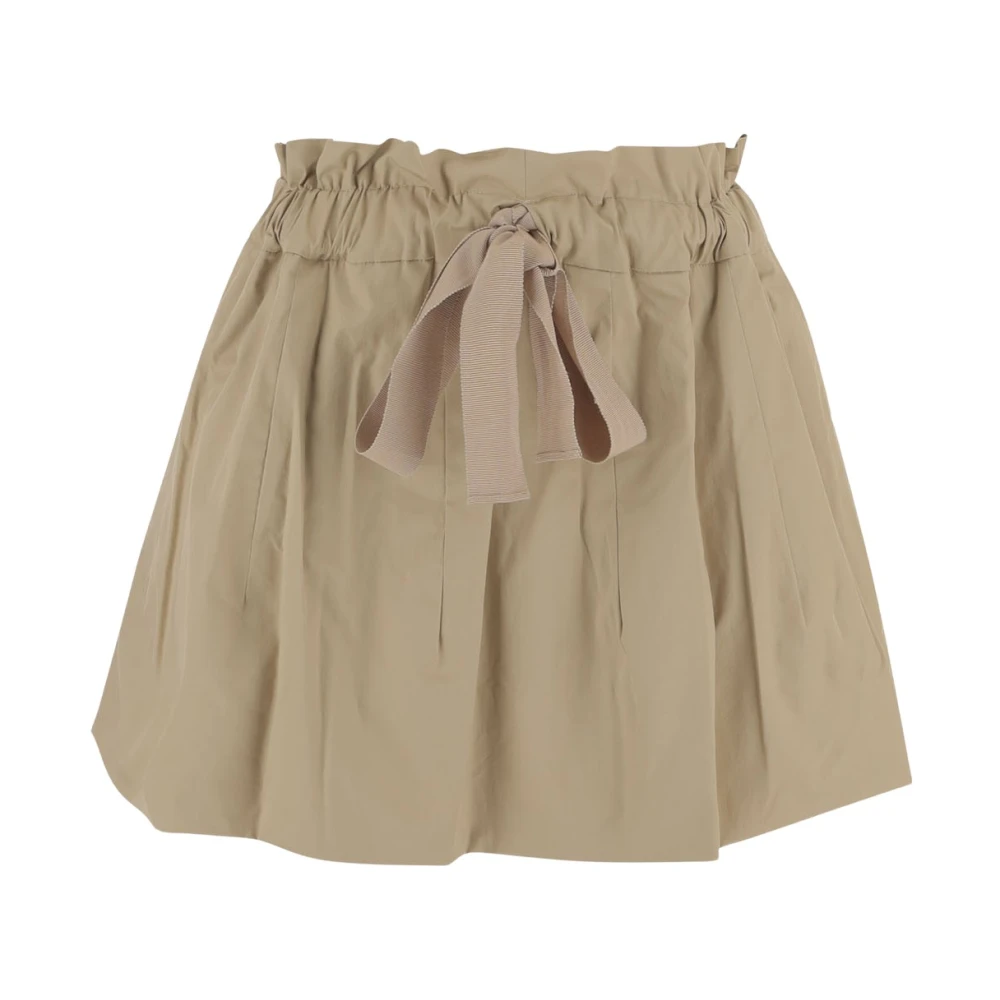 Patou Women's Beige Short Skirts, S, Cotton Bloomer Skirt