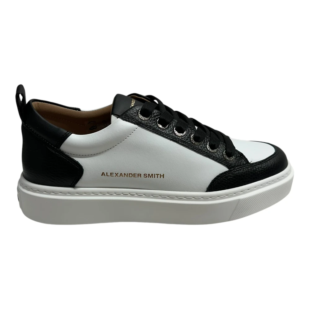 Alexander Smith Leren Sneaker met Logo Detail Heren Schoenen Zwart
