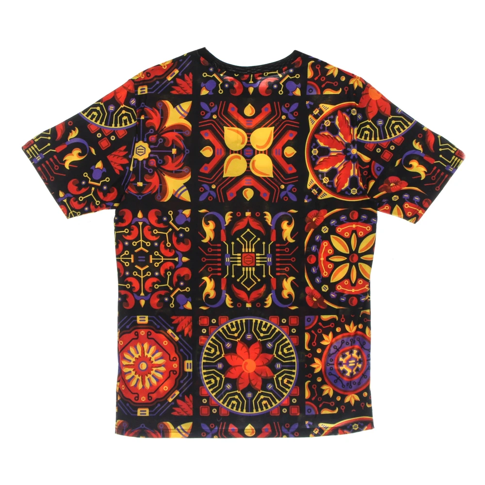 Dolly Noire Rode Majolica Patroon Korte Mouw Tee Multicolor Heren
