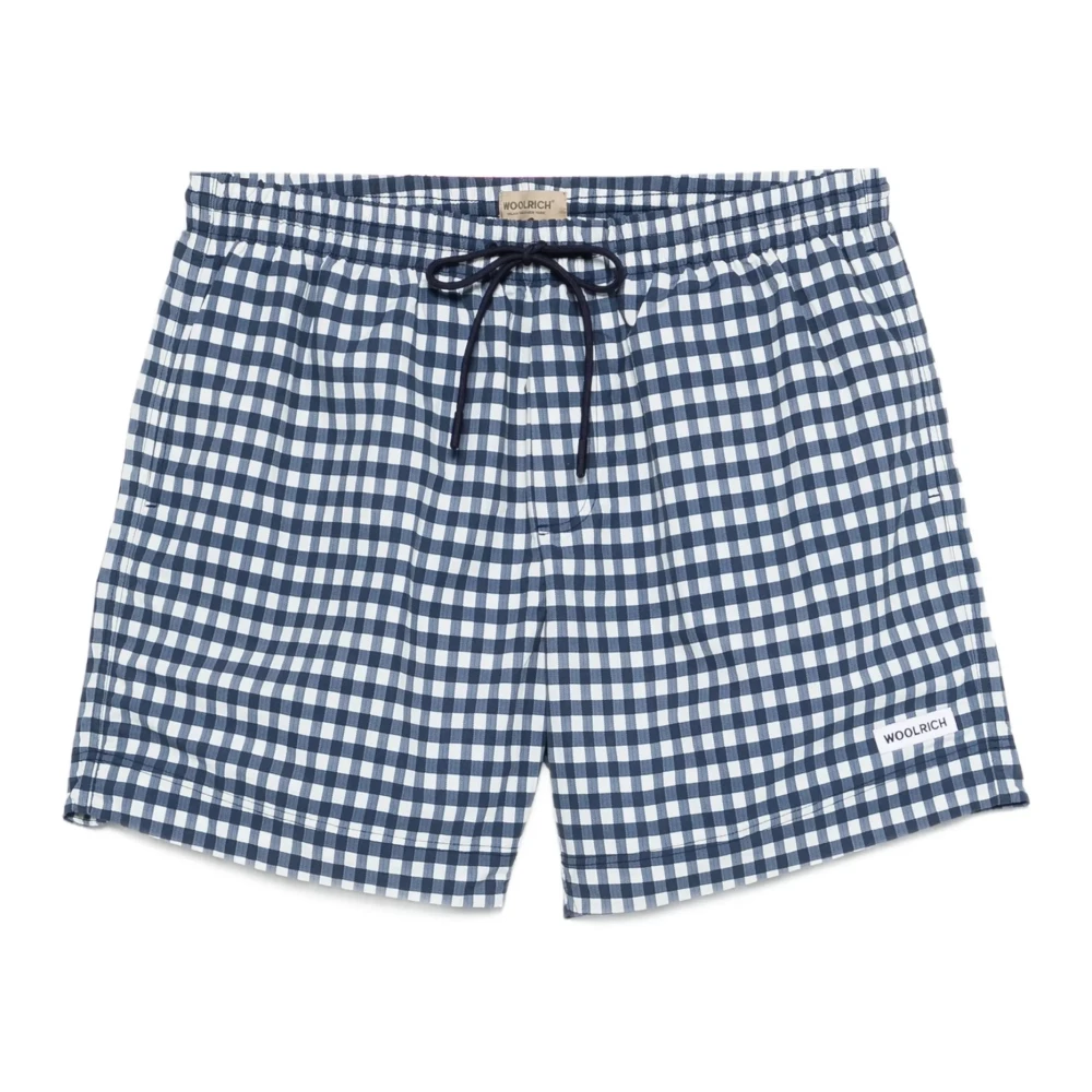 Woolrich Men's Blue Elasticated-Waistband Swim Shorts