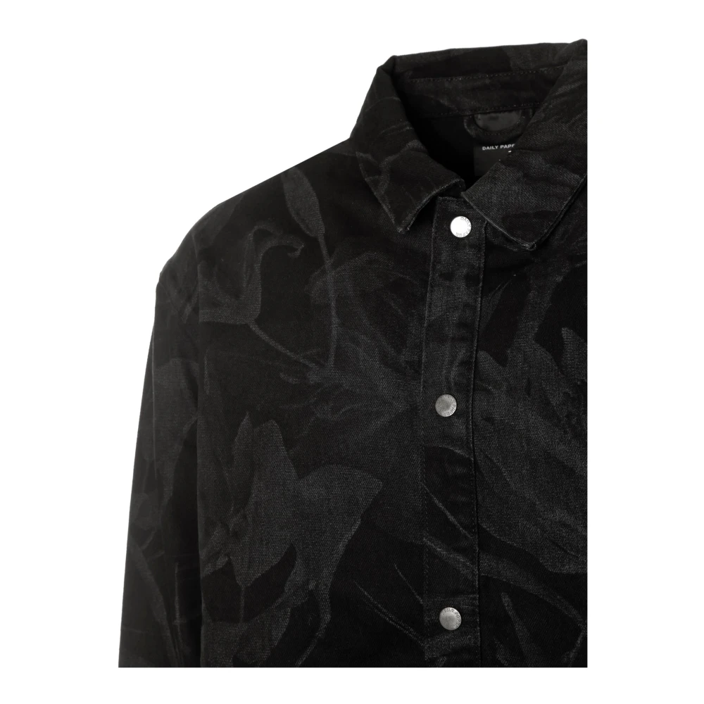 Daily Paper Bloemen Denim Laser Shirt Black Heren