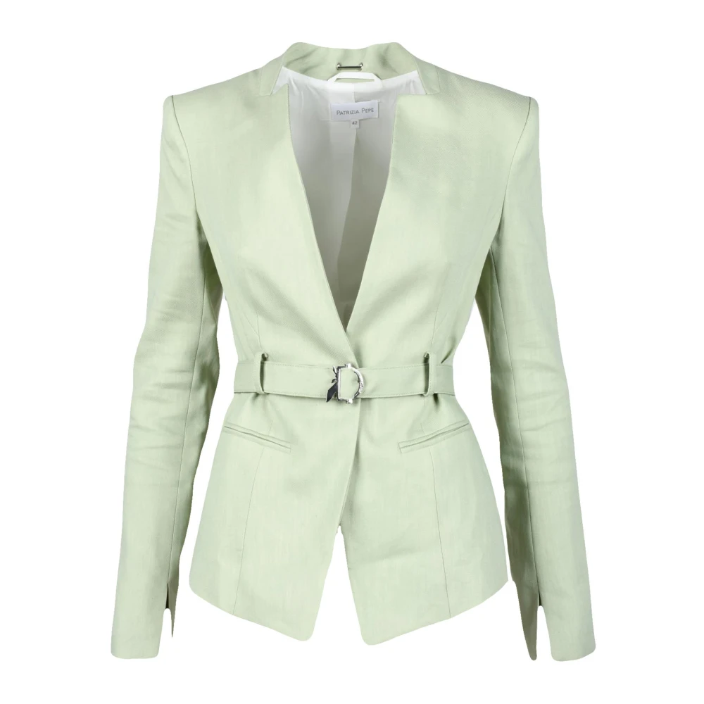 PATRIZIA PEPE Elegante Linnen Blend Blazer Green Dames