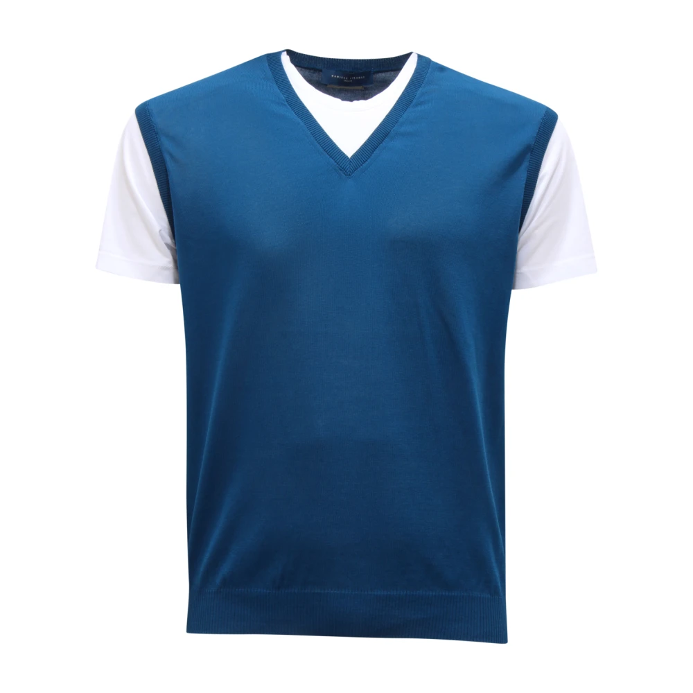 Daniele Fiesoli Men's Blue Maglia Dry Cotton - Round-Neck Knitwear - M - Knitwear
