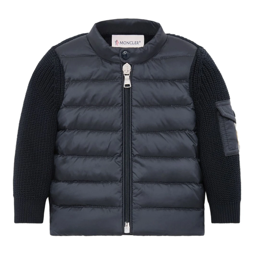 Moncler Unisex Kids Blue Winter Jackets, 3 Y, Padded Cotton Zip Cardigan
