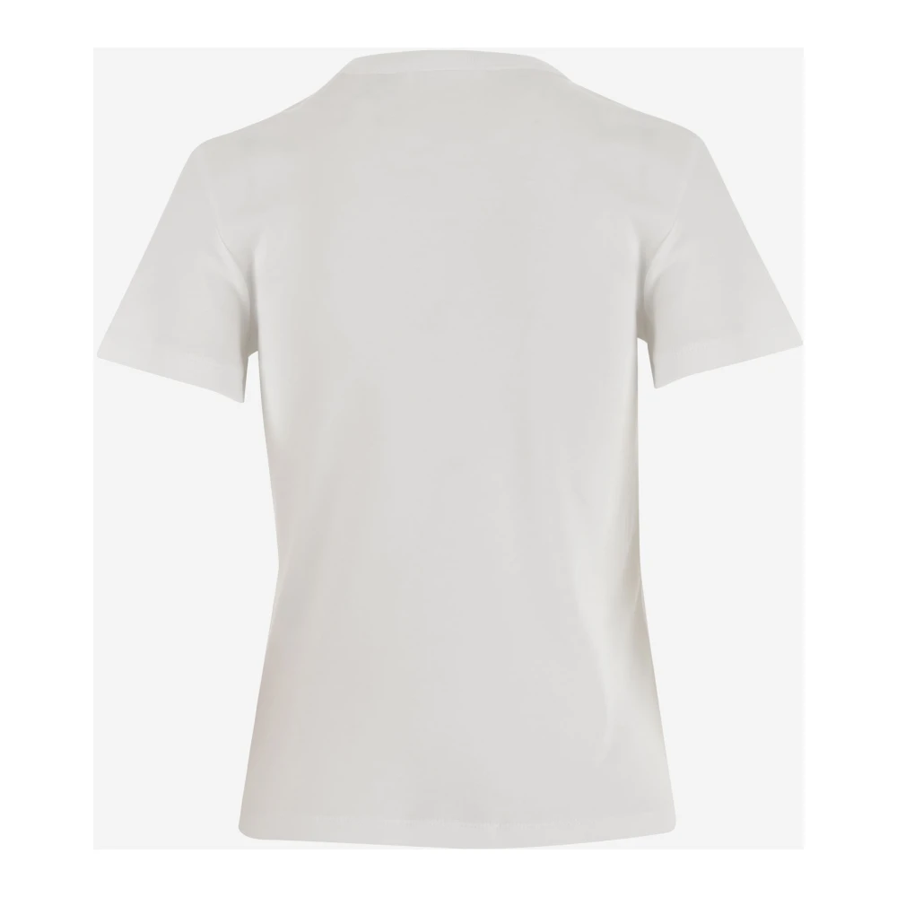 Helmut Lang Katoenen Crew Neck T-shirt Geborduurd Logo White Dames