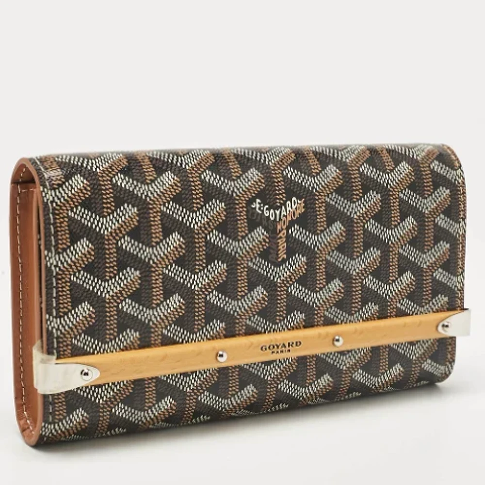 Goyard Vintage Pre-owned Coated canvas clutches Brown Dames