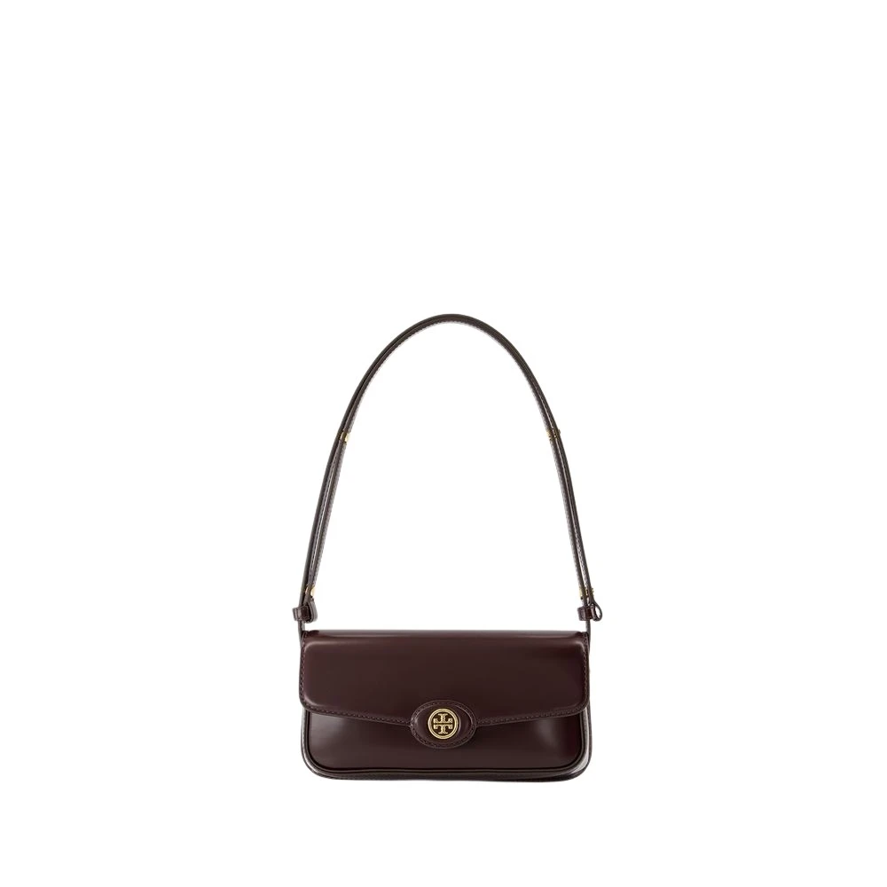 TORY BURCH Bruine leren schoudertas met handvat Brown Dames
